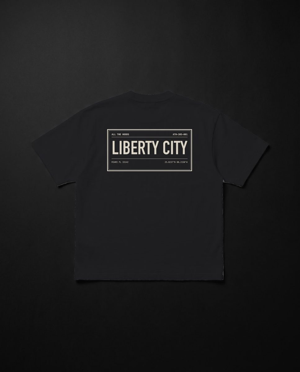 Liberty City Plate Tee — product mockup